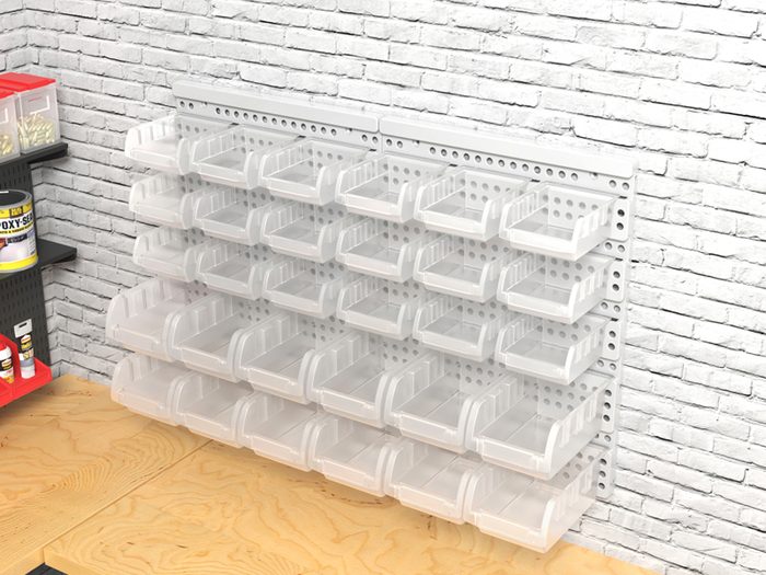Transparent Garage Organizer Bins, Wall Mounted Storage Bins Set