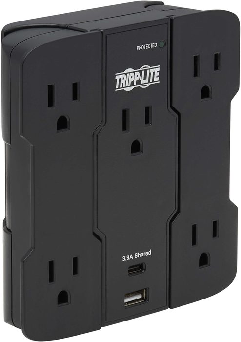 Wall Mount Direct Plug In Surge Protector, 4-Outlet, 670-Joule