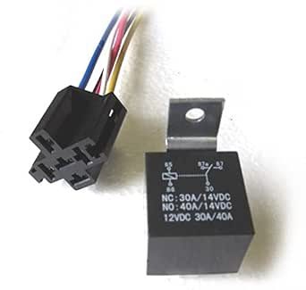 30/40 AMP 5 pin Relay with 5 Wire Socket