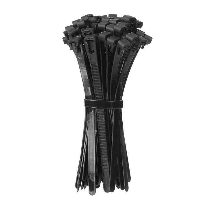 Releasable Cable Tie, Black Nylon 6.6, 20.100" x 0.500"