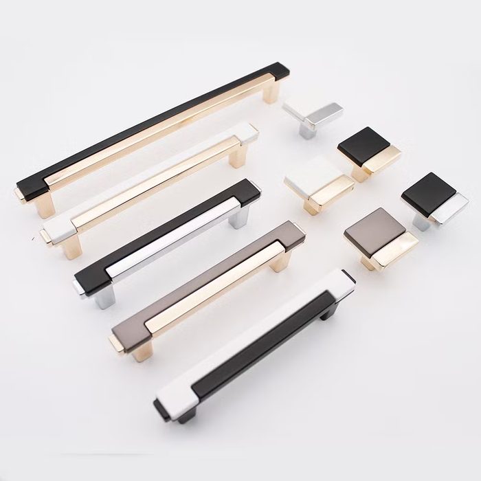 New Design Combination White Gold Color Bedroom Hardware Drawer Pull Handles