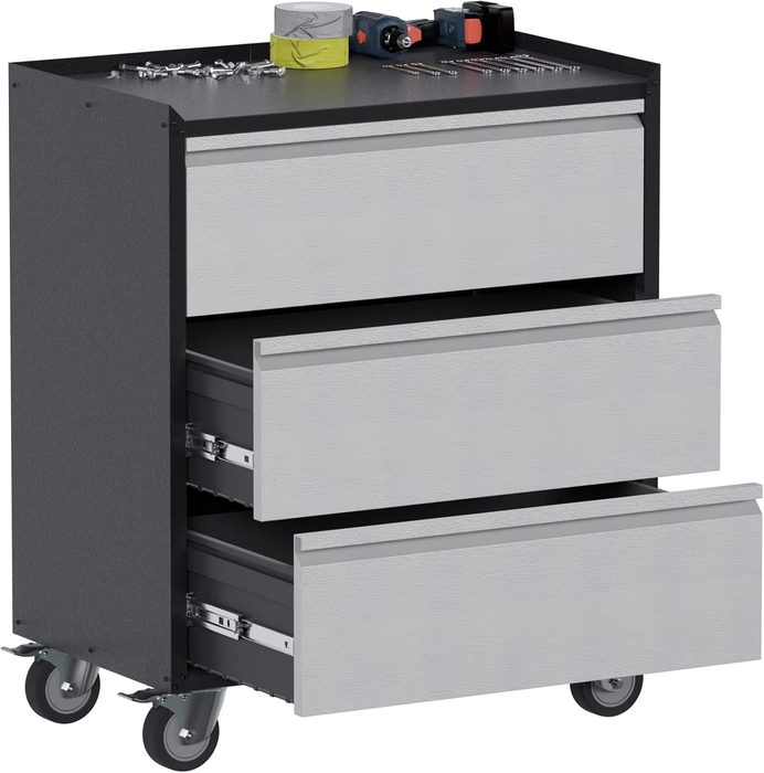 3-Drawer Rolling Tool Chest Tool Storage Cabinet