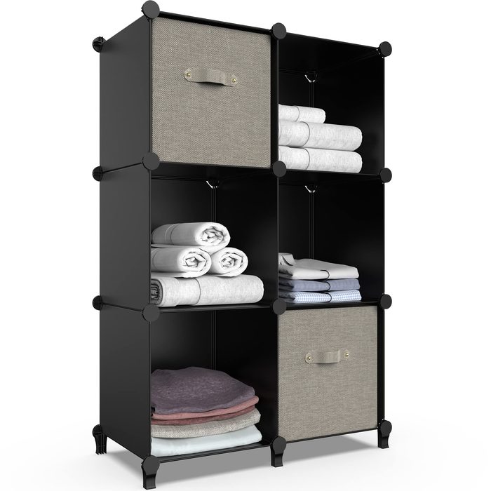 Modular Shelf Organizer with 6 Compartments