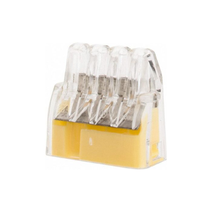 Push-In Wire Connector, 4 Port, 18 to 12 AWG Compatible, 19.81 mm Overall Length, 20.83 mm Overall Width