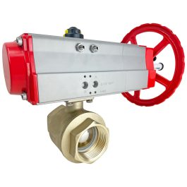2" Brass Ball Valve with Spring Return Pneumatic Actuator