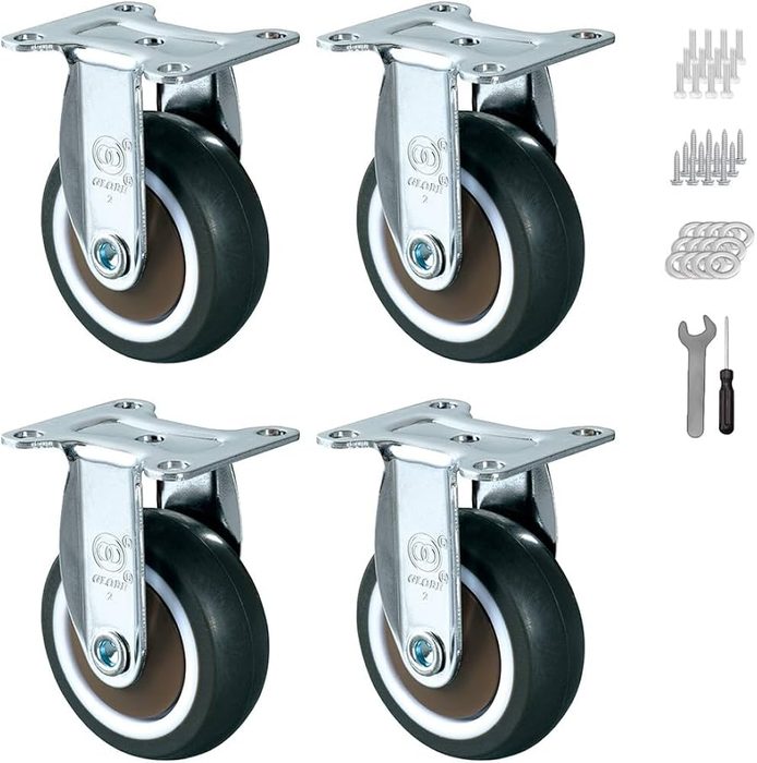 2" Heavy Duty Casters With Brakes Noiseless Locking