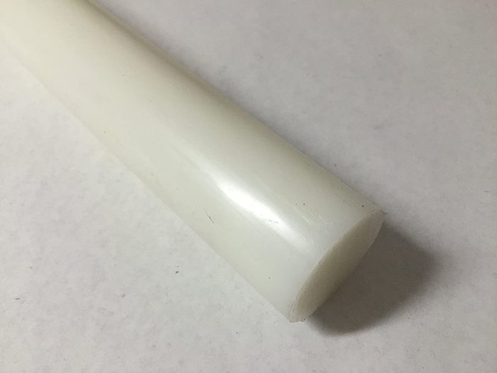 Nylon Rod, 1" Diameter, 6" Long, White, 6/6