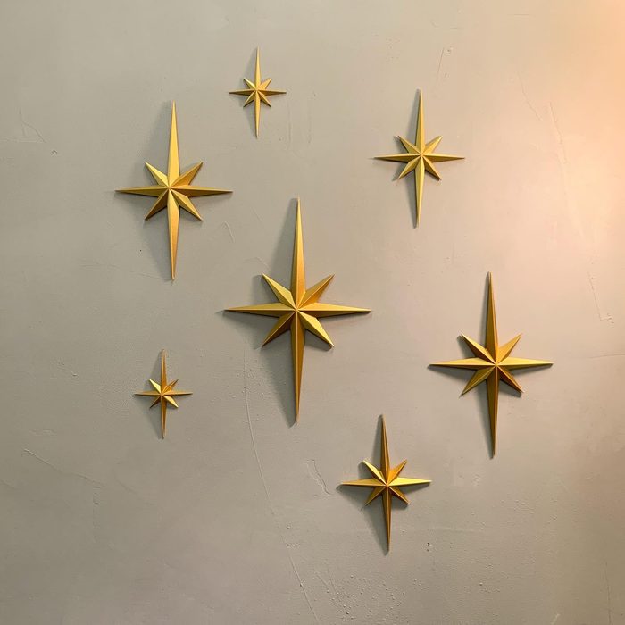 MID-Century Gold Starburst Gold Fan Shape Bracket