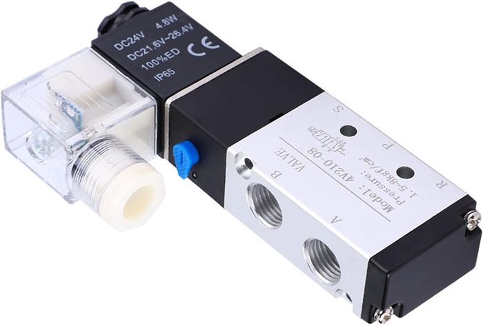1/2" 5 Port, 2 Position Pneumatic Solenoid Valve, 24V DC