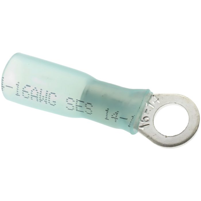 Circular Ring Terminal: Partially Insulated, 16 to 14 AWG, 5/16" Stud Size