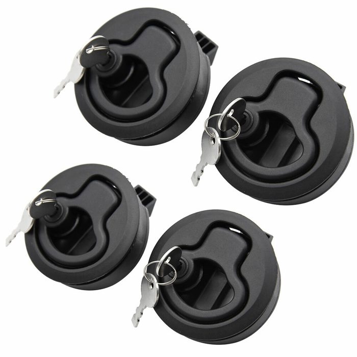 Slam Latch Hatch Flush Pull W Lock 1/2'' Door Deck For Boat Marine