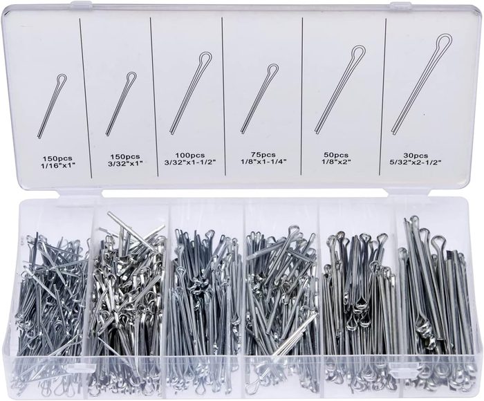Roll Pin Assortment Set SAE Slotted Spring Steel Black Dowel Tension Roll Pin
