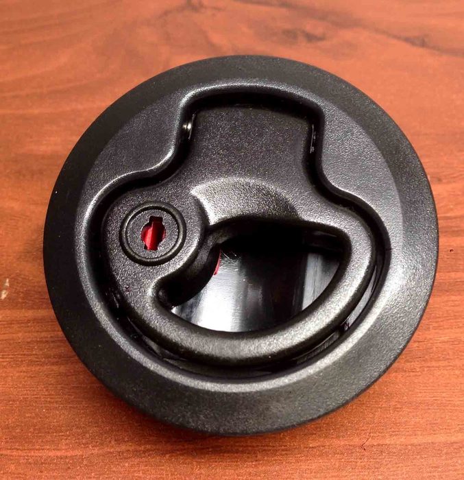 Marine Boat Locking Black Plastic Flush Pull Slam Latch Hatch Lift