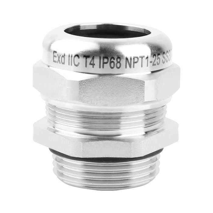 1" NPT Stainless Steel Waterproof Cable Gland, IP68