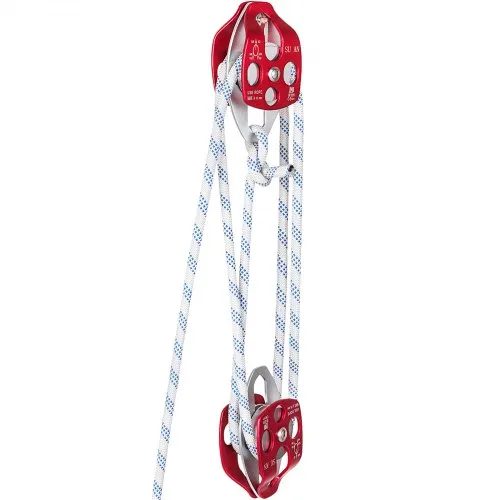 Double Braid Rope Pulley 1/2 in. x 100 ft. Twin Sheave Block and Tackle