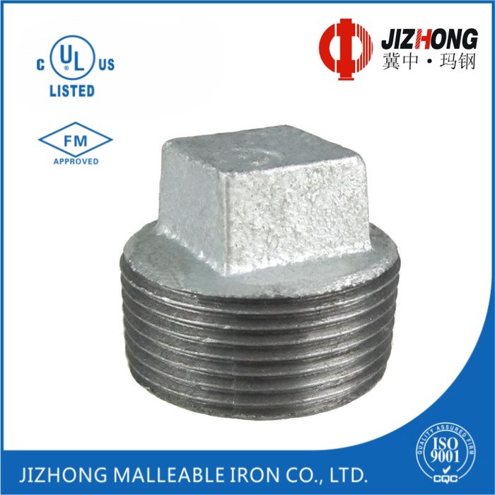 Galvanized & Black Malleable Iron Pipe Fitting Hex Plug