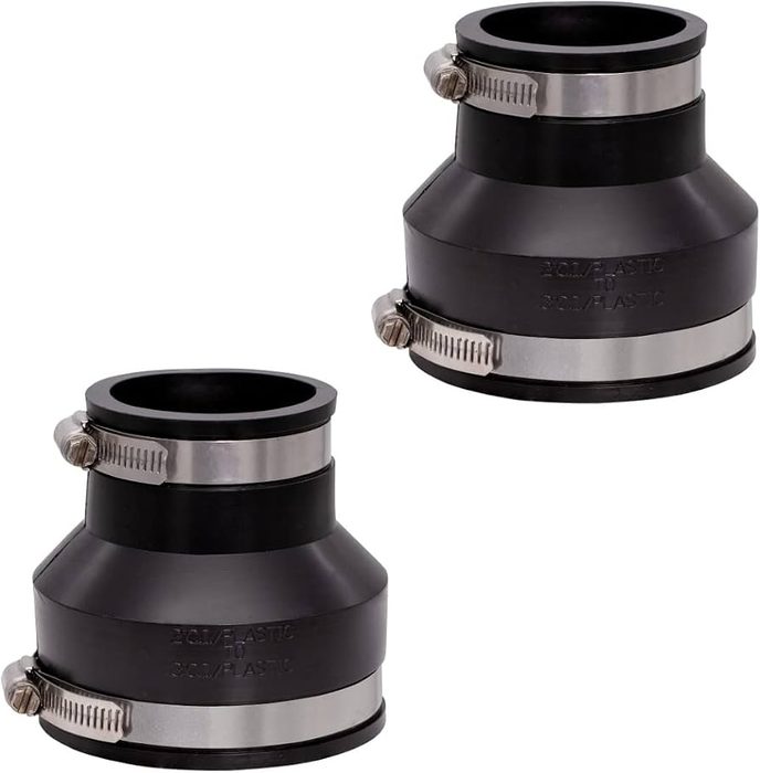 3 x 2" PVC Flexible Pipe Coupling with Clamp