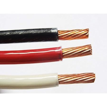 6 AWG THHN Wire, Black, White, Red, 30 ft. each