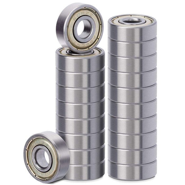 608 ZZ Ball Bearing, Bearing Steel & Double Iron Sealed Miniature Deep Groove 608 zz Bearings (8mm x 22mm x 7mm)