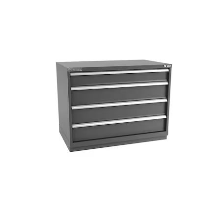 Modular Drawer Cabinet, 4 Drawer, Dark Gray, Steel, 28 in W