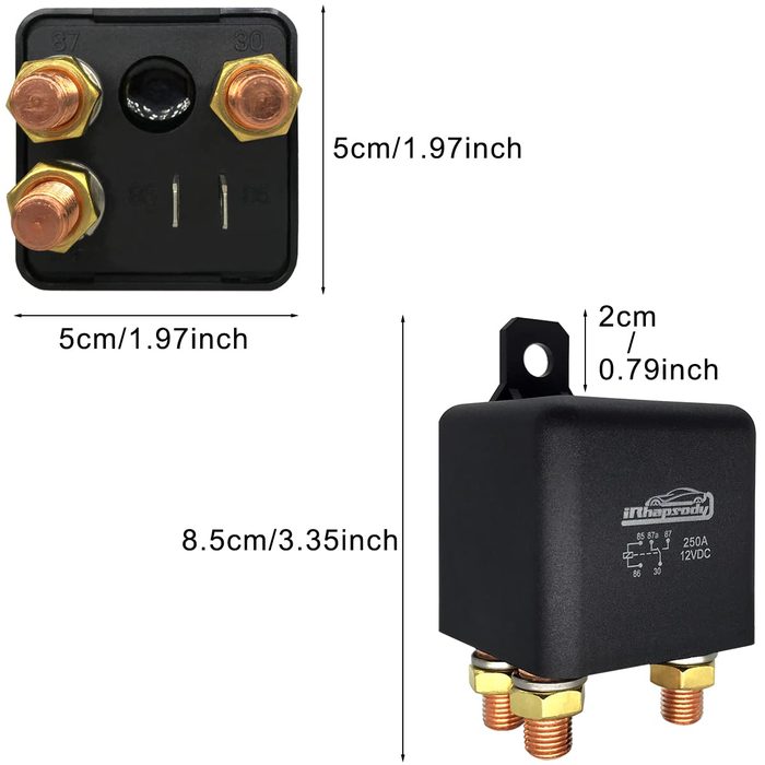 Relay 120A, 12V Continuous Duty SPST 4-pin