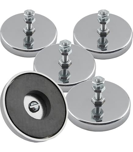Strong Rare-Earth Magnets Rubber-Coated with M6 Threads