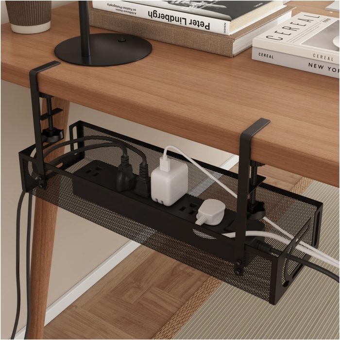 Desk Under Cable Management Kit Cord Organizer