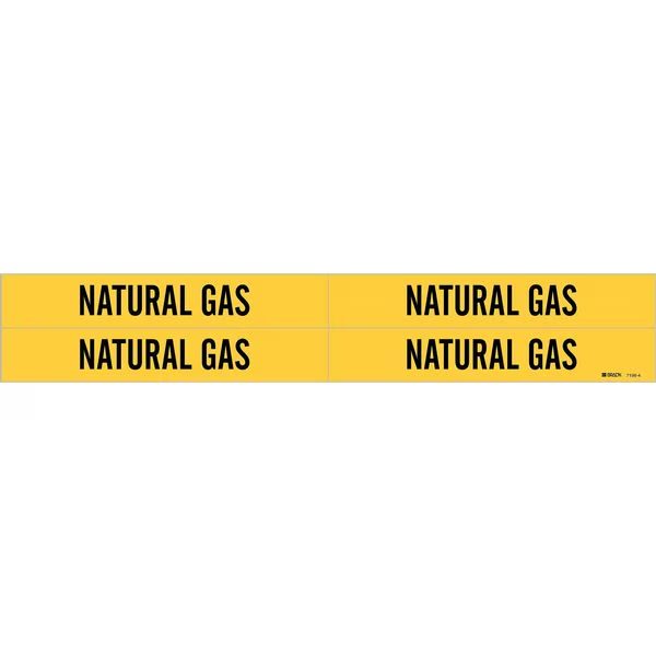 Pipe Marker, Natural Gas, Yellow, 3/4 to 2-3/8 In