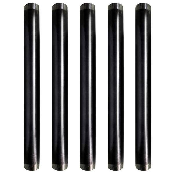 2 in. x 60 in. Black Steel Pipe (5-Pack)
