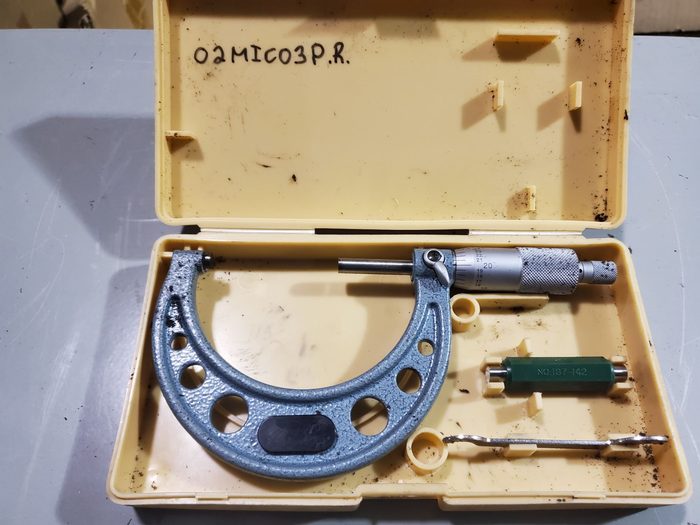 Outside Micrometer, Baked-enamel Finish, Ratchet Stop