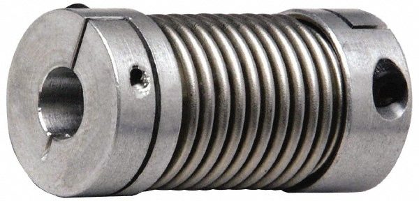 Flexible Coupling: Bellows Clamp, Aluminum Hub with Stainless Steel Bellows, 3/8" Pipe