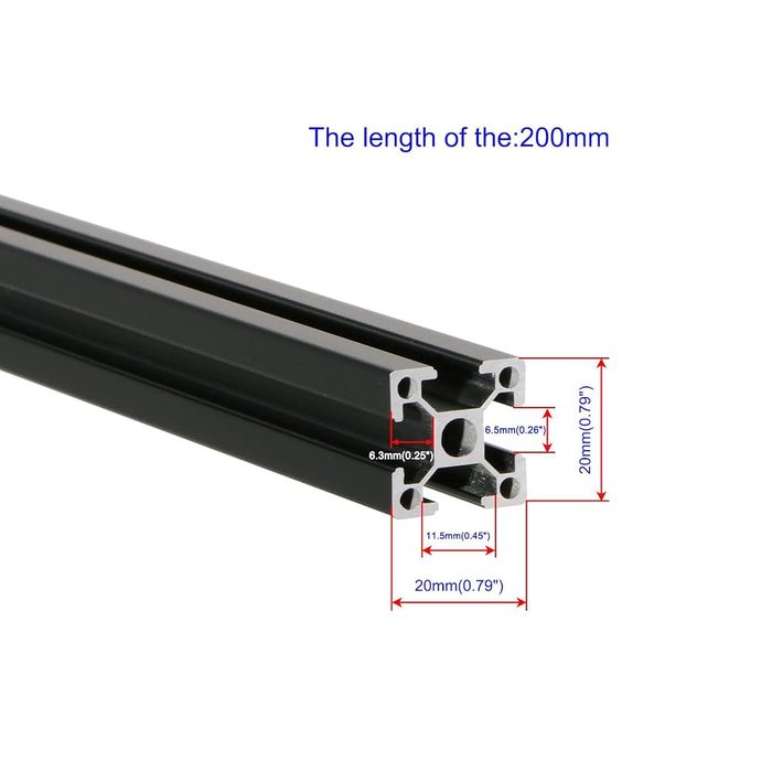2020 T-Slot Aluminum Extrusion Profile Linear Rail, 48 in.