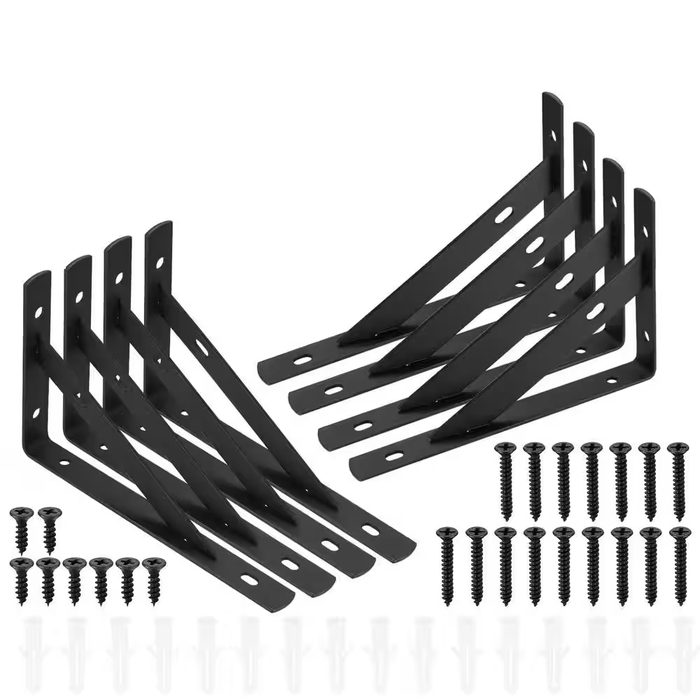 Metal Wall Mount L Shaped Shelves Support Angle Brackets