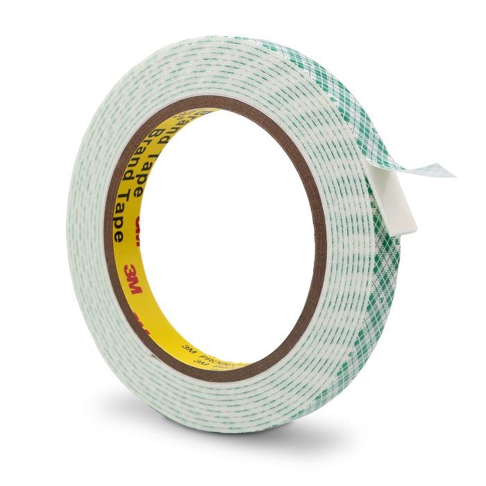 White Double-Sided Urethane Foam Tape: 1" Wide, 5 yd Long, 125 mil Thick