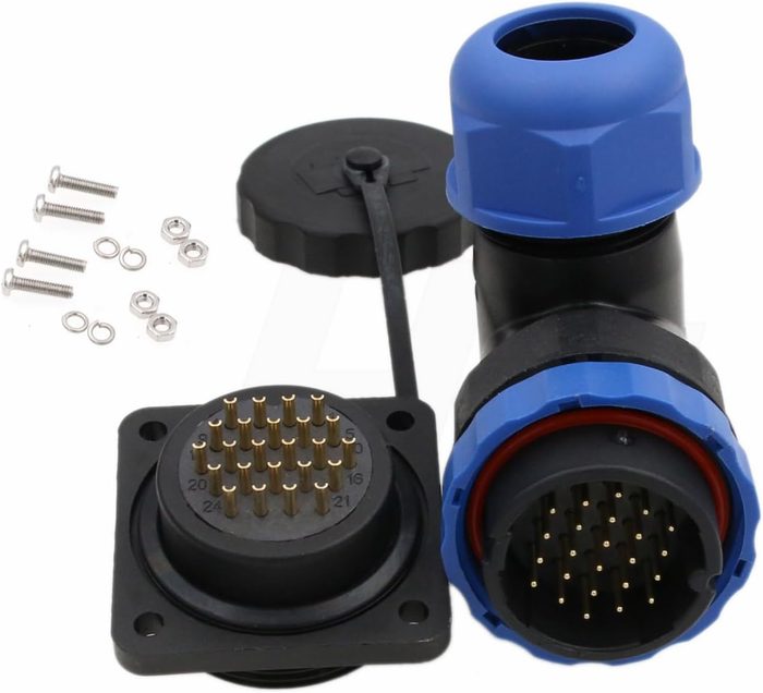 HE29 Waterproof Electrical Circular 2 Pin Connector Male Female Cable Plug Socket 45A