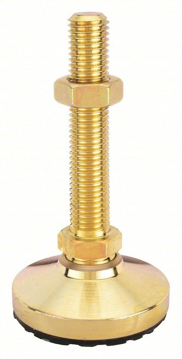 Leveling Mount, Swiveling Stud, 15,000 lb. Load Capacity, 10" Height, Yellow Zinc
