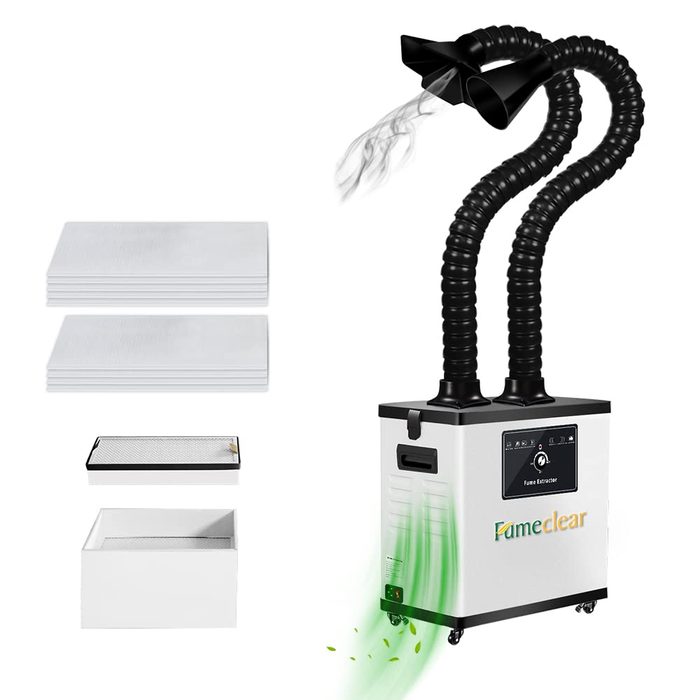 Solder Fume Extractor, 150W, 165 CFM, 3-Stage Filters