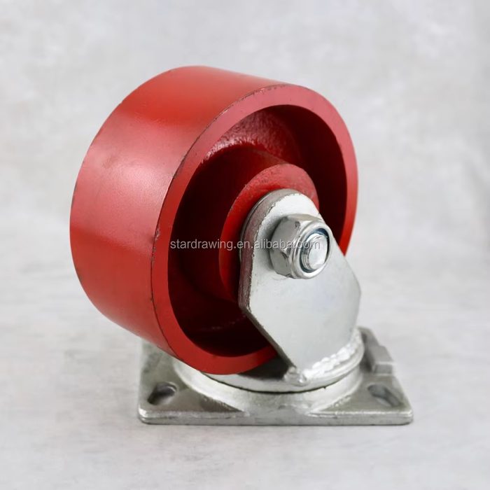 6 inch x 2 inch Swivel Roller Bearing Wheel Steel Zinc 4 inch x 4-1/2 inch Top Plate Mount Caster