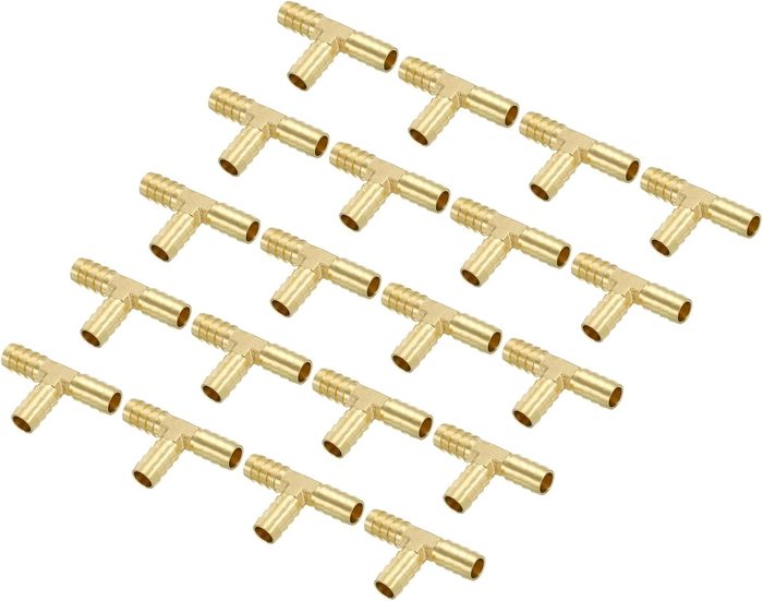 1/2" Tube Brass Mini-Barb Union Tee