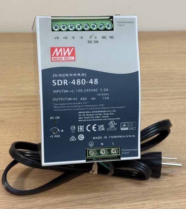 DIN Rail Mounted Power Supply 10A 480W 90-254VAC 48VDC Single Phase
