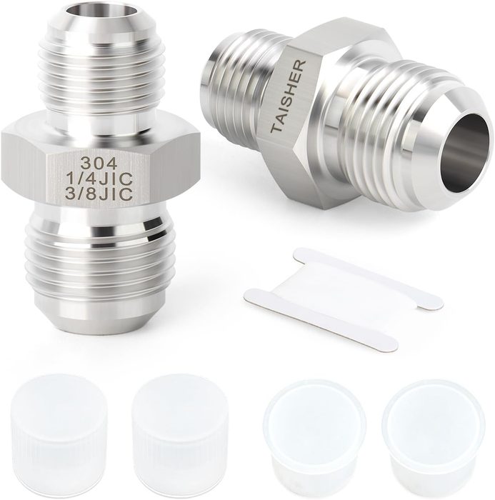 3/8" JIC Male x 1/4" JIC Male Flared Straight Tube Adapter