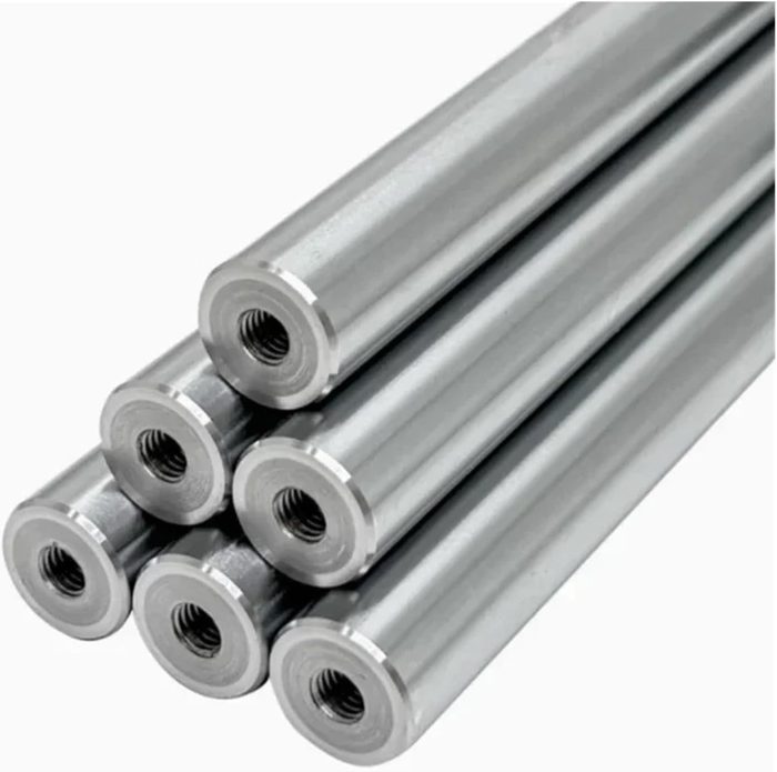 Chrome-Plated Linear Shaft, OD 8-25mm, with M3/M5/M6 Threaded Holes at Both Ends, Hole Depth 8-25mm, Length 100-1000mm