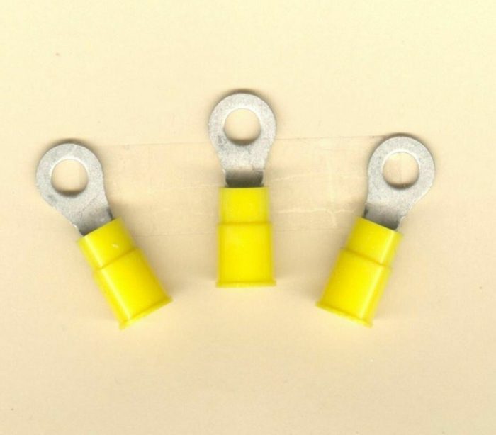 Yellow Insulated Ring Terminal Connector #12-10 Gauge Wire AWG 7/16" Stud