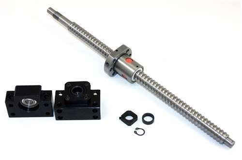 Anti-Backlash Ballscrew Set with Nut and Bearing Supports