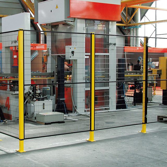 Safety Machine Guard with Warning Sign Welded Wire