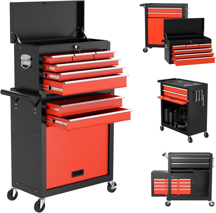 8-Drawers Rolling Tool Chest with Wheels