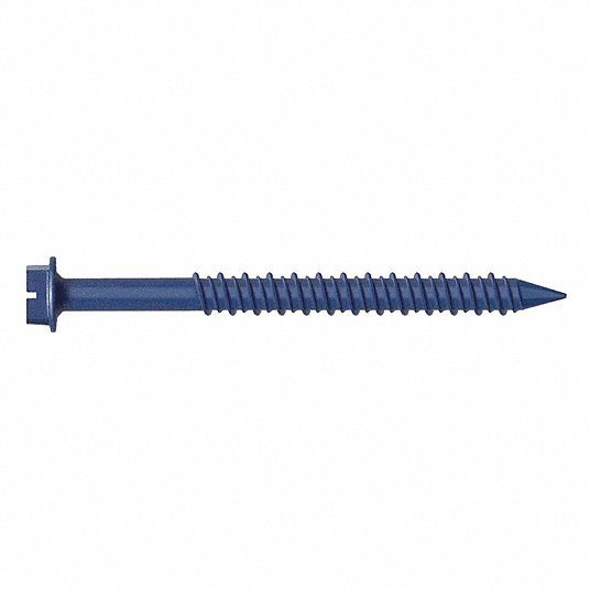 Concrete Anchor Screw 1 3/4 in Overall Lg, 3/16 in Dia