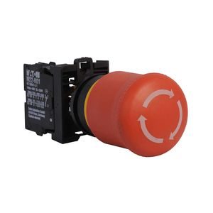 M22 Series Non-Illuminated Red Mushroom Momentary Emergency Stop Pushbutton