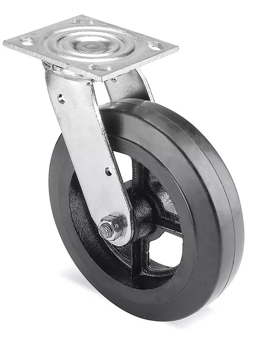 Heavy Duty Rubber Caster - Swivel, 8 x 2"