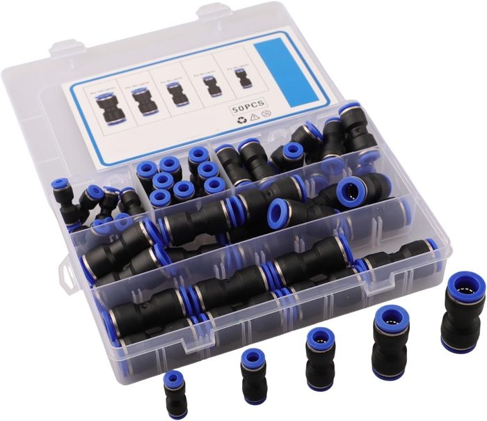 Pneumatic Reducer Fittings Connectors 4mm 6mm 8mm 10mm 12mm Straight Quick Release Push-In Connection